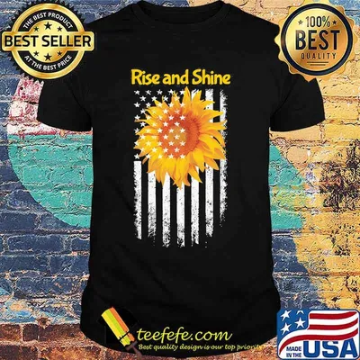 Rise and Shine America Flag Sunflower Shirt