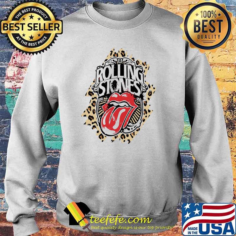 Rolling Stones Lip Logo Leopard Shirt Sweater Rolling Stones Lip Logo Leopard Shirt Sweater