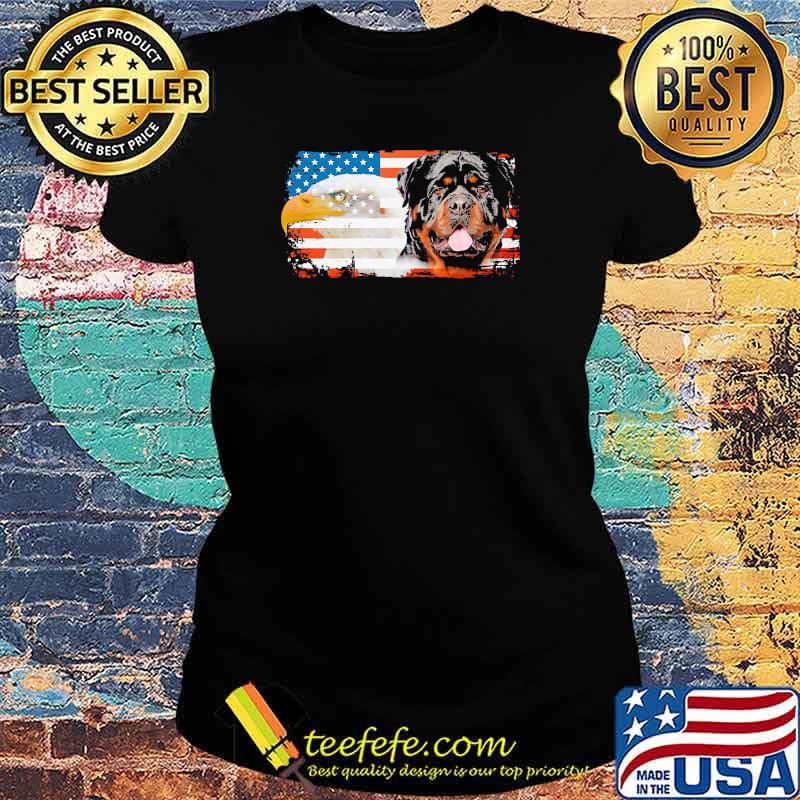 Rottweiller 4th of July Independence day American flag Ladies tee Rottweiller 4th of July Independence day American flag Ladies tee