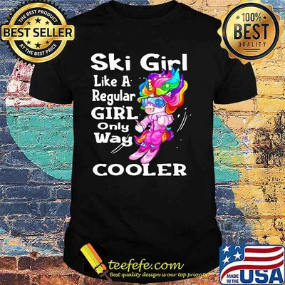 Ski Girl Like A Regular Girl Only Way Cooler Unicorn Shirt