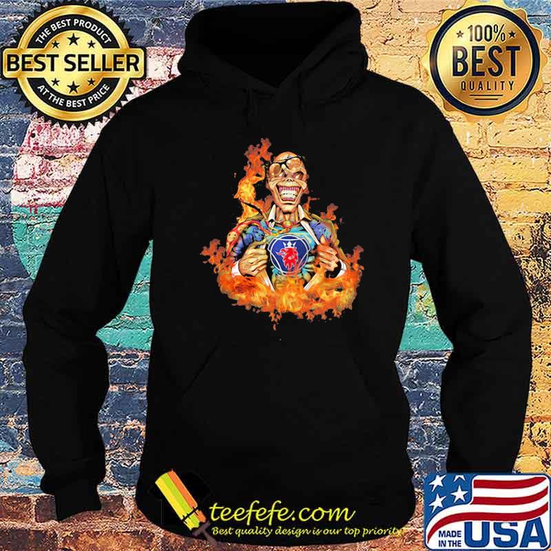 Skull Fire With Scania Logo Shirt Hoodie Skull Fire With Scania Logo Shirt Hoodie