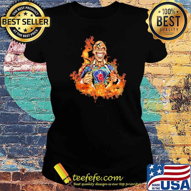 Skull Fire With Scania Logo Shirt Ladies tee Skull Fire With Scania Logo Shirt Ladies tee