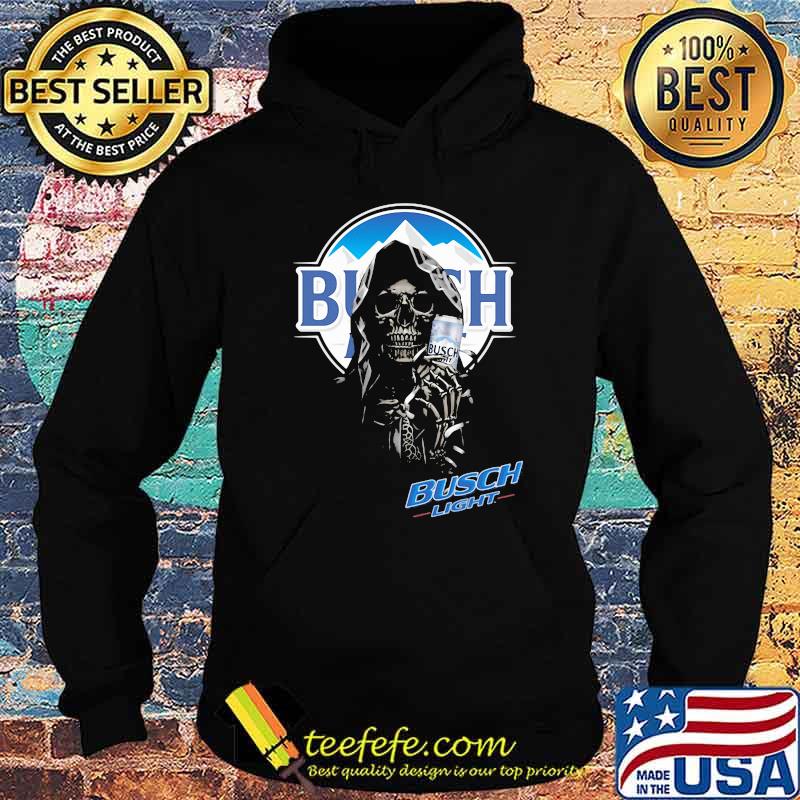 Skull Holding Busch Light Logo Shirt Hoodie Skull Holding Busch Light Logo Shirt Hoodie