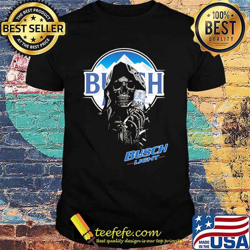 Skull Holding Busch Light Logo Shirt