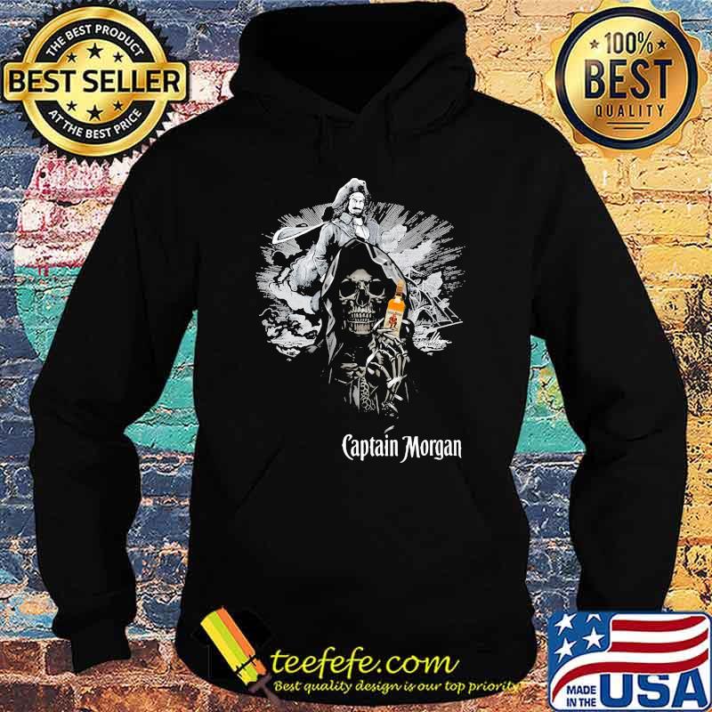 Skull Holding Captain Morgan Logo Shirt Hoodie Skull Holding Captain Morgan Logo Shirt Hoodie