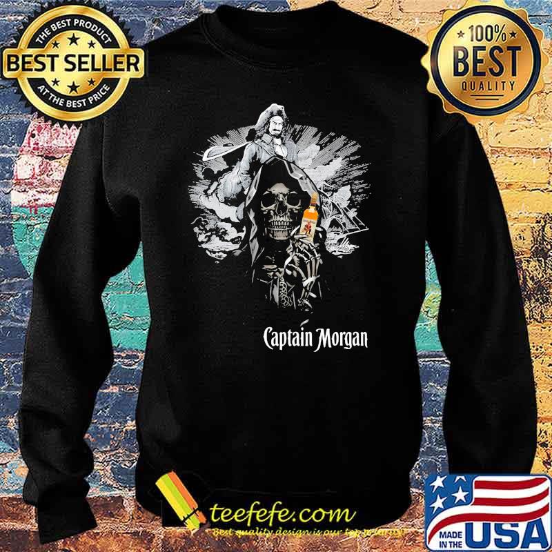 Skull Holding Captain Morgan Logo Shirt Sweater Skull Holding Captain Morgan Logo Shirt Sweater