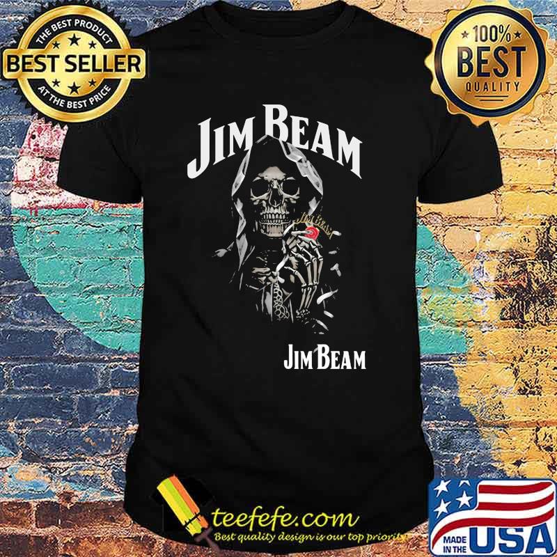 Skull Holding Jim Beam Logo Shirt