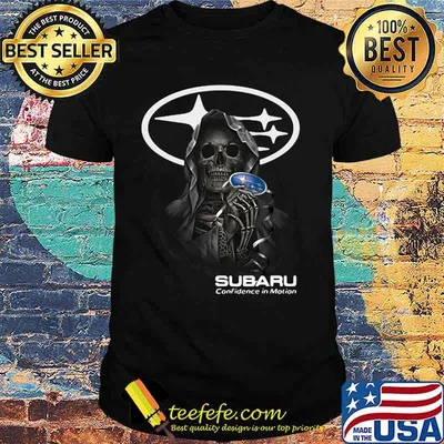 Skull Holding Subaru Confidence In Motion Logo Shirt