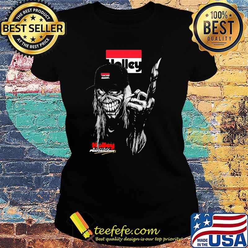 Skull Wear Hat And Holding Holley Logo Shirt Ladies tee Skull Wear Hat And Holding Holley Logo Shirt Ladies tee