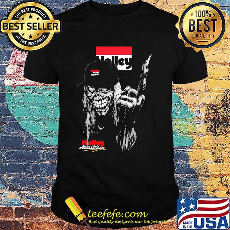 Skull Wear Hat And Holding Holley Logo Shirt Skull Wear Hat And Holding Holley Logo Shirt