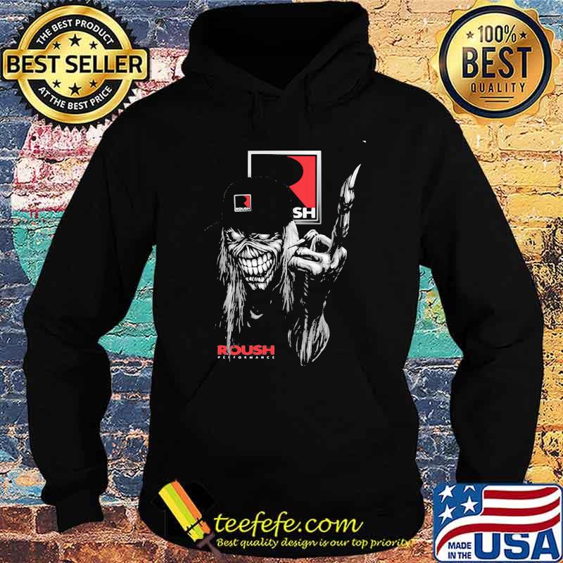 Skull Wear Hat And Holding Roush Logo Shirt Hoodie Skull Wear Hat And Holding Roush Logo Shirt Hoodie