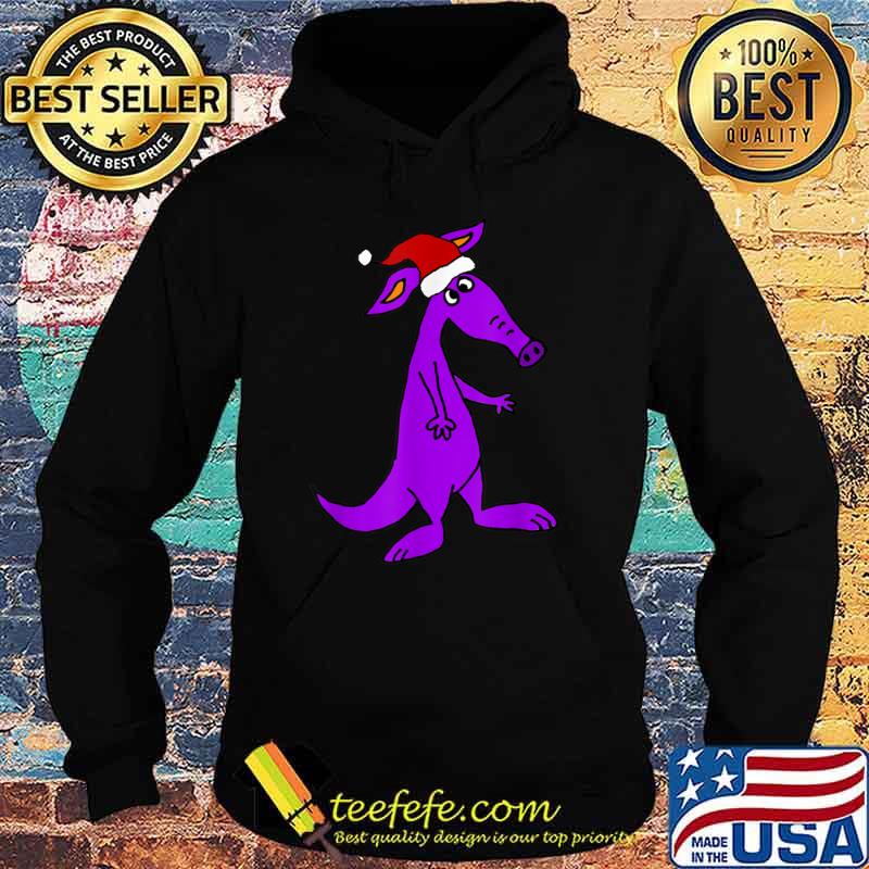 SmileteesXMASa Funny Purple Aardvark in Santa hat Christmas Shirt Hoodie SmileteesXMASa Funny Purple Aardvark in Santa hat Christmas Shirt Hoodie