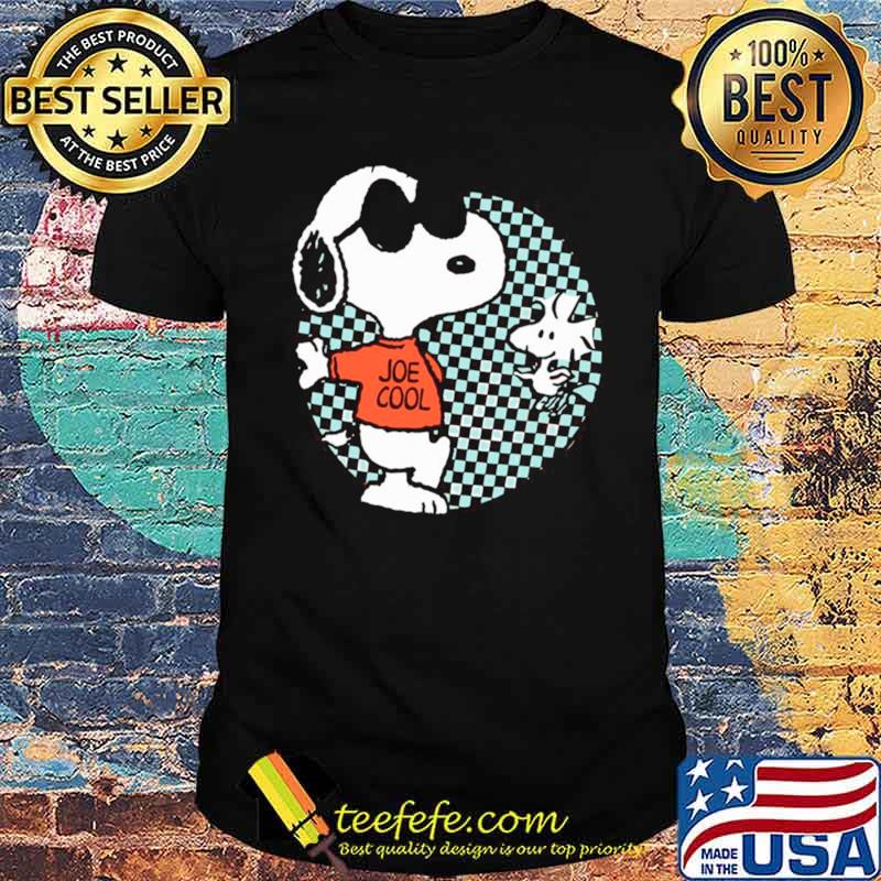 Snoopy Joe Cool And Woodstock Checkered Cartoon shirt