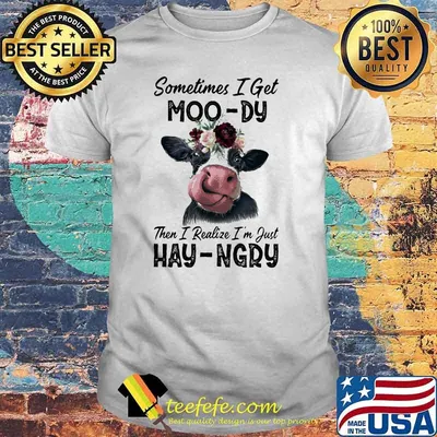 Sometime I Get Moo-Dy Then I Realize I'm Just Hey-Ngry Cow Shirt