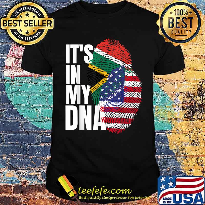 South African And American Mix DNA Heritage Flag Gift Shirt