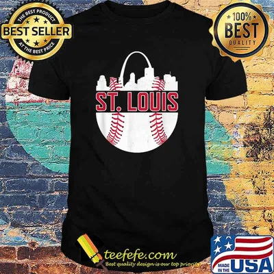 St. Louis Baseball STL Skyline Novelty Cardinal Shirt