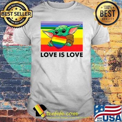 Star Wars Baby Yoda Hug Heart LGBT Love Is Love Vintage shirt