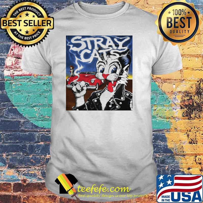 Stray Cats Rant N Rave Cat Smoking Ladies Shirt