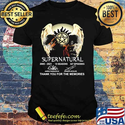 Supernatural 2005 2021 15 Seasons Thank You For The Memories Signatures Shirt