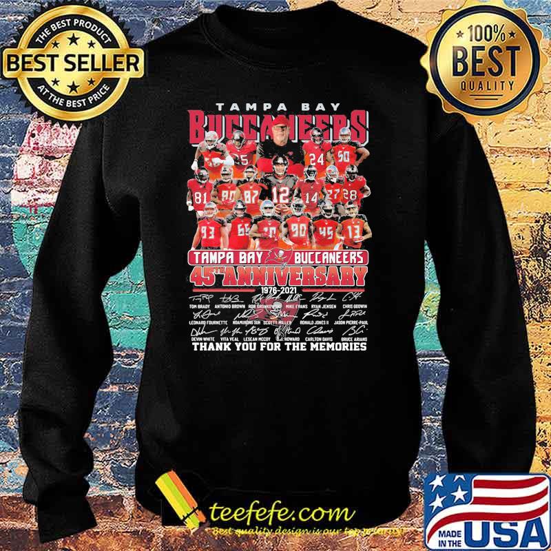 Tampa Bay Buccaneers 45th Anniversary 1976 2021 Thank You For The Memories Signature Shirt Sweater Tampa Bay Buccaneers 45th Anniversary 1976 2021 Thank You For The Memories Signature Shirt Sweater