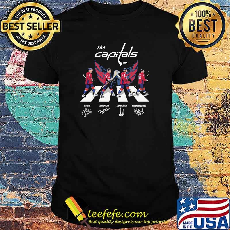 The Capitals step over the road sign signatures shirt
