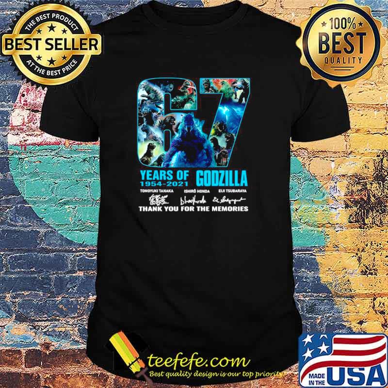 The Godzilla 67 Years 1954 2021 Signatures Thank You For The Memories shirt