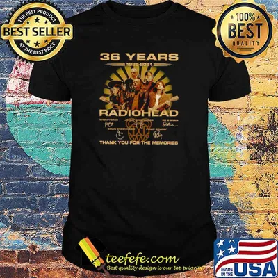 The Radiohead 36 Years 1985 2021 Signatures Thank You For The Memories shirt