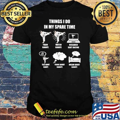 Things I Do In My Spare Time Train Karate Watch Talk About Karate Think About Karate Dream About Karate Shirt