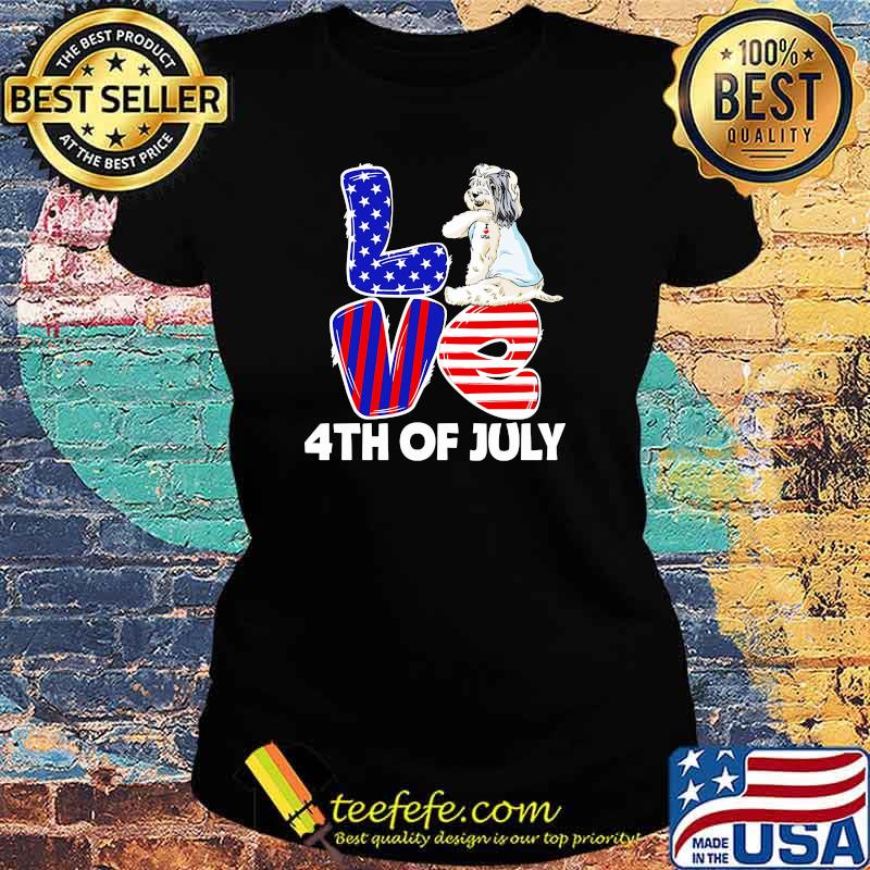 Tibetan Terrier Love 4th of July Independence day Ladies tee Tibetan Terrier Love 4th of July Independence day Ladies tee