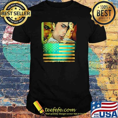 Triple Glaring Eyes on Golden Flag Patriotic Shirt