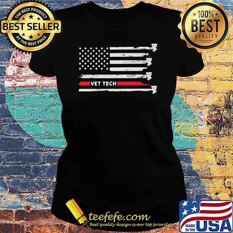 Vet Tech American Flag Shirt Ladies tee Vet Tech American Flag Shirt Ladies tee
