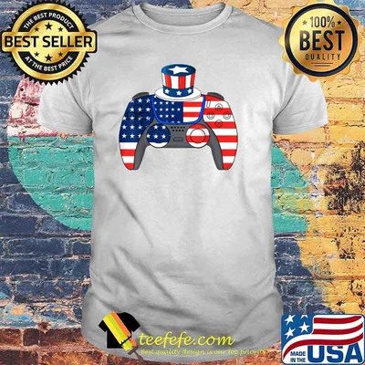 Video Games 4th Of July USA Flag Controller Patriotic Kids Shirt