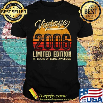 Vintage 2006 14 Years Awesome Retro 14th Birthday Gifts Shirt