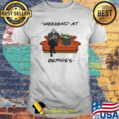 Weekend At Bernies Old Man And Baby Yoda Wear Mask Shirt