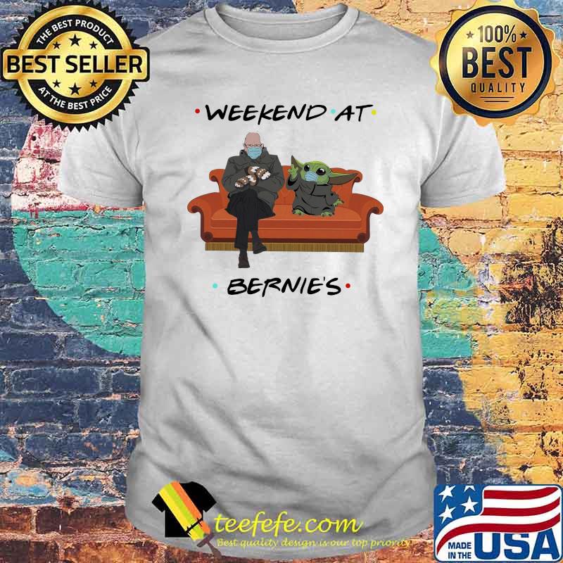 Weekend At Bernies Old Man And Baby Yoda Wear Mask Shirt