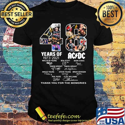 48 years of 1973 2021 AC DC Thank you for the memories signature shirt
