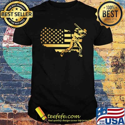 Gold Flag Baseball American Shirt