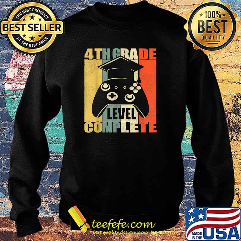 4th Grade Level Complete. Gamer Class Of 2021 Graduation Vintage Shirt Sweater 4th Grade Level Complete. Gamer Class Of 2021 Graduation Vintage Shirt Sweater