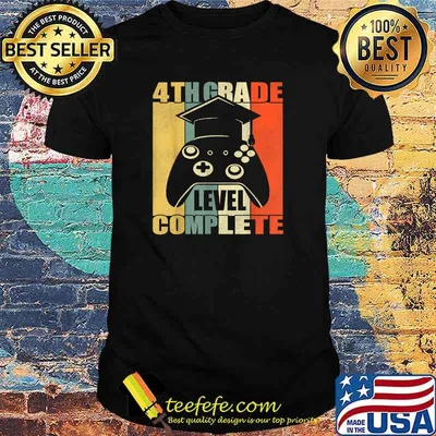 4th Grade Level Complete. Gamer Class Of 2021 Graduation Vintage Shirt