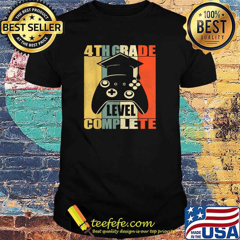 4th Grade Level Complete. Gamer Class Of 2021 Graduation Vintage Shirt 4th Grade Level Complete. Gamer Class Of 2021 Graduation Vintage Shirt