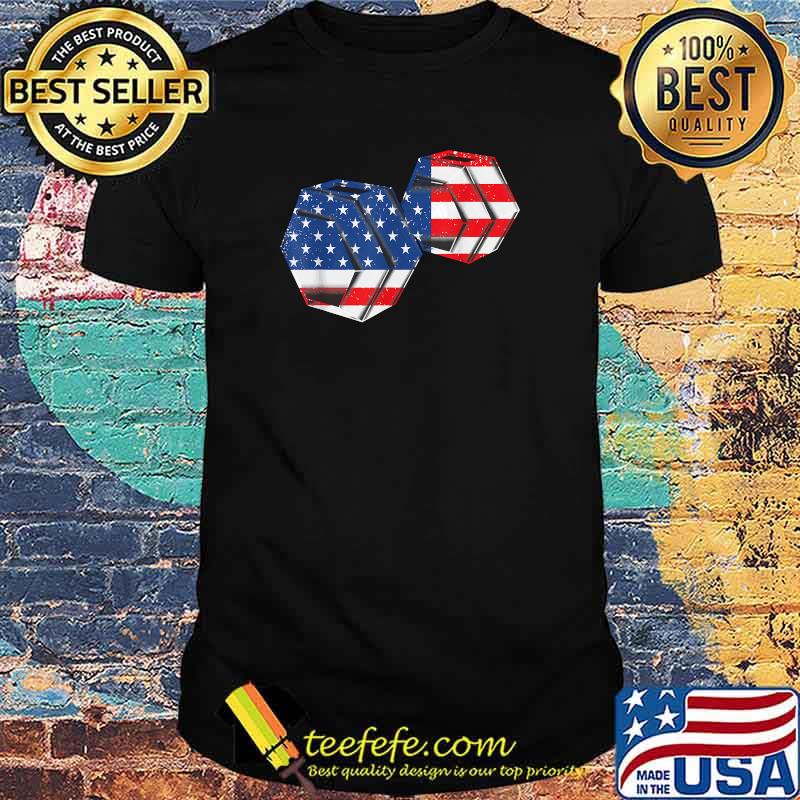 4th Of July Weightlifting Vintage American Flag T-Shirt