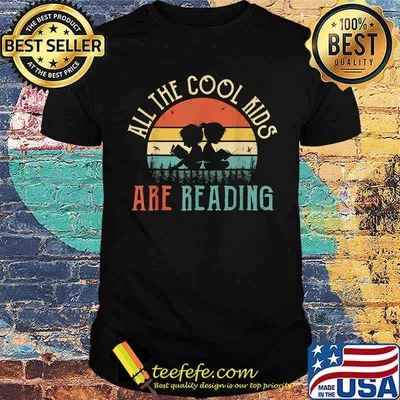 All the Cool Kids are Reading Book Vintage Sunset T-Shirt