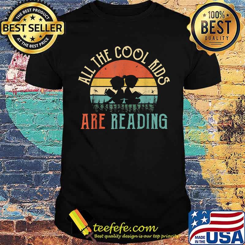 All the Cool Kids are Reading Book Vintage Sunset T-Shirt