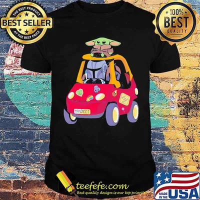 Baby on board the mandalorian driving car yoda shirt