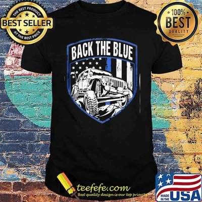Back The Blue Jeep American Flag Shirt