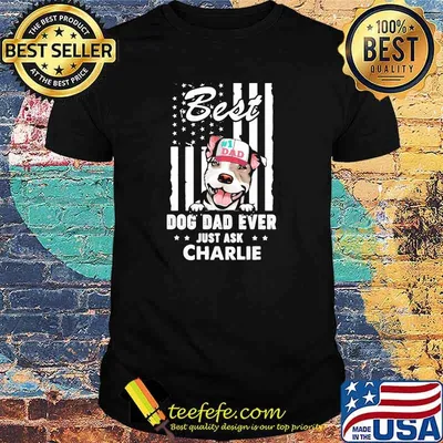 Best Dog Dad Ever Just Ask Charlie American Flag Shirt