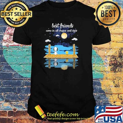 Best friends come in all shapes and sizes snoopy woodstock watch moon on lake shirt