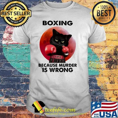Boxing Because Murder Is Wrong Cat Blood Moon Shirt
