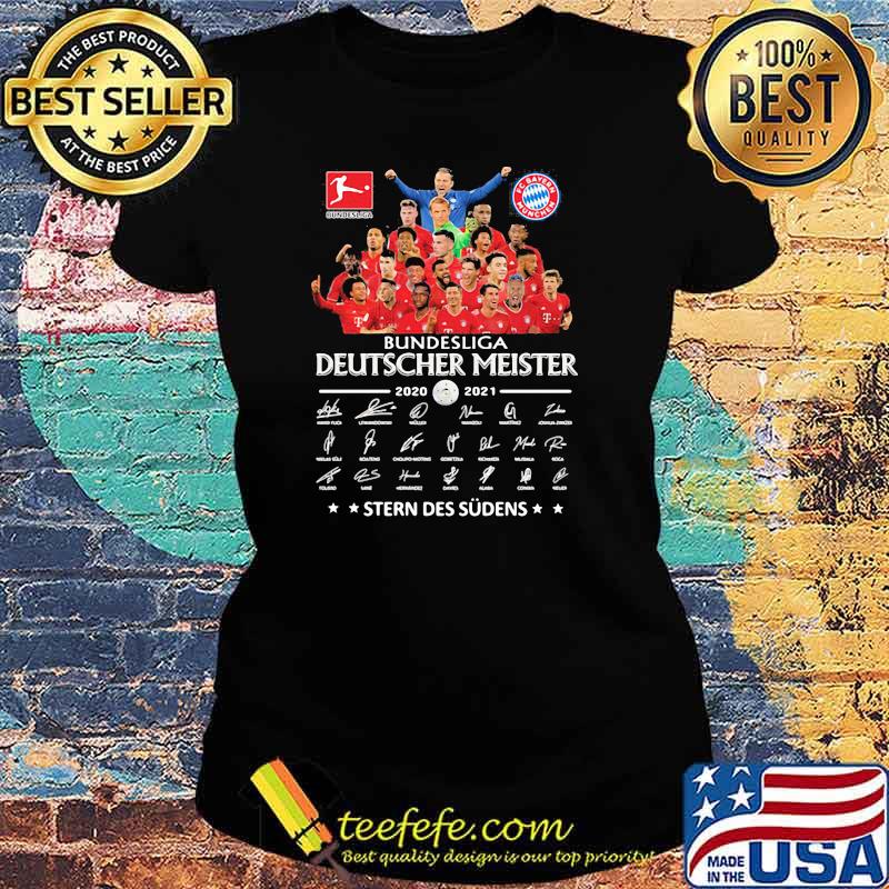 Bundesliga deutscher meister 2020 2021 stern des sudens signature Ladies tee Bundesliga deutscher meister 2020 2021 stern des sudens signature Ladies tee