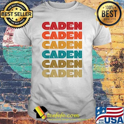 Caden Name, Retro Given Name Colorful Inline Font Shirt